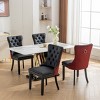Set of 2 Modern Wingback Dining Chairs with PU Upholstery, Velvet Back Detail, Armless Chairs for Kitchen or Dining Room-Panipeachy - 3 of 4