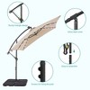 Sonkuki 8.2 x 8.2 Ft. LED Patio Offset Umbrella With Base for Garden, Backyard and Poolside - 3 of 4