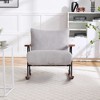 CAVINAS Linen Glider Rocking Chair with Mid-Height Backrest,Upholstered Rocking Chair,Nursery Accent Chair for Bedroom - 2 of 4