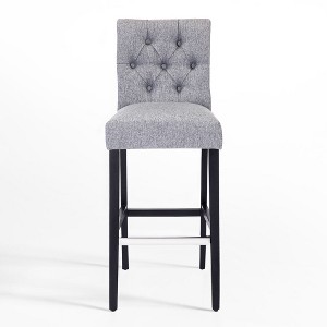 WestinTrends 29" Upholstered Linen Fabric Tufted Bar Stool Chair - 1 of 4