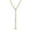 Adornia Tarnish Resistant 14k Gold Plated Paper Clip Chain Y-Necklace with Lobster Lock - 3 of 3