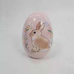 5.5" Wooden Decorative Easter Egg Figurine with Brown Bunny - Spritz™