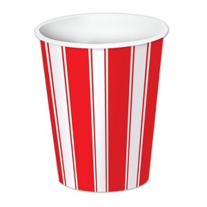 Beistle Red & White Stripes Beverage Cups, 9 Oz, 3 packs of 8 cups (24/Pkg) Multicolored - 1 of 1