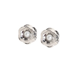 Women's Rose Stud Earrings - Chalice Silver - 1 of 4