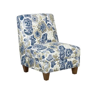 Slipper Chair Floral Blue/Tan - HomePop