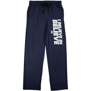 Ted Lasso I Believe In Believe Quote Men's Navy Blue Sleep Pajama Pants - 1 of 3