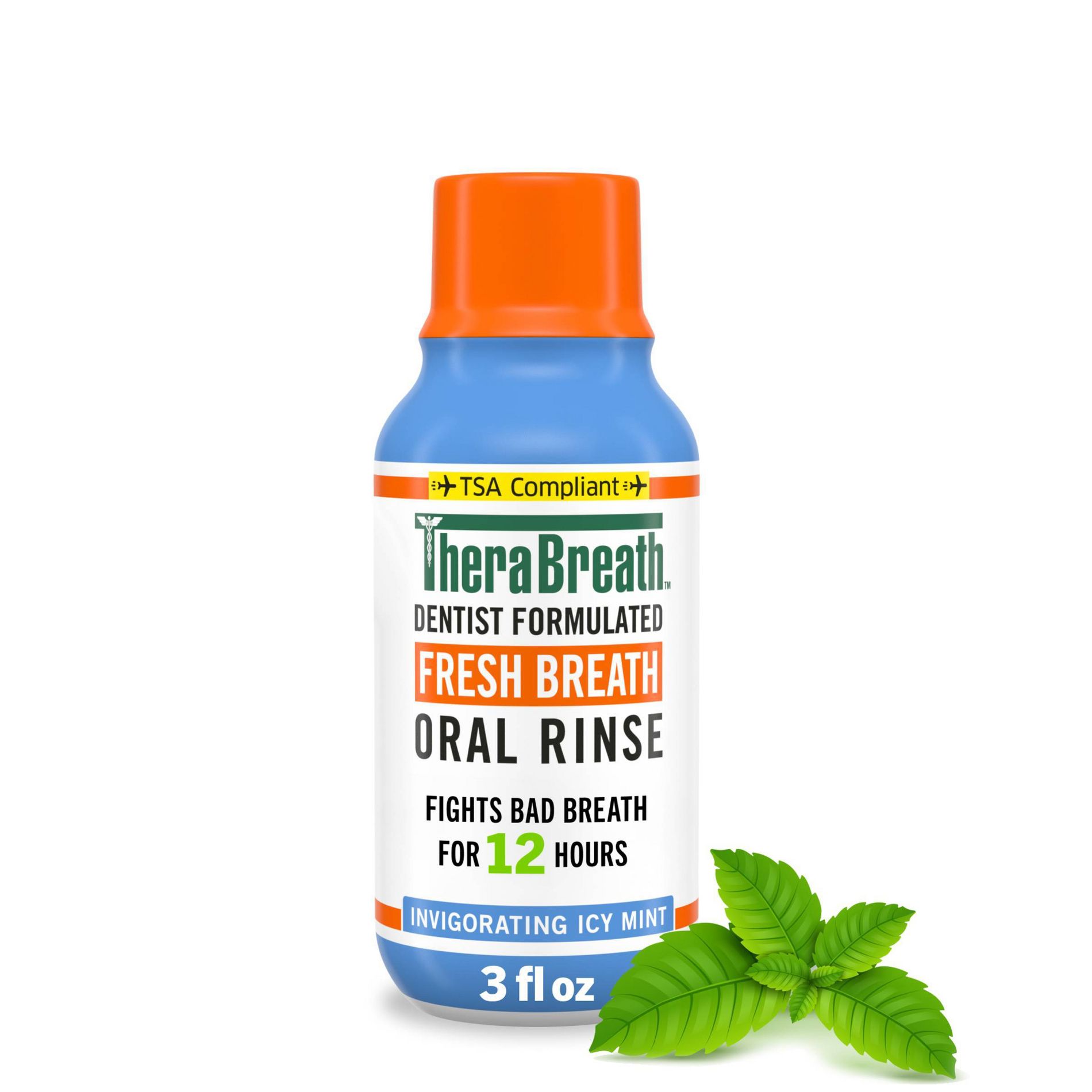 TheraBreath Alcohol-Free Mouthwash - Icy Mint - Trial Size - 3 fl oz