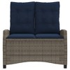 vidaXL Reclining Patio Bench with Cushions Seat Poly Rattan - Gray, 41.3" x 26" x 36.6" - 3 of 4