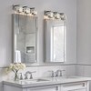 DORESshop Modern LED Vanity Light 3-Light Chrome Bathroom Wall Sconce with Square Crystal Shades for Bathroom Bedroom and Mirror Lighting - 2 of 4