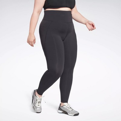 Reebok Lux High-Waisted Tights (Plus Size) Womens Athletic Leggings 1X Black