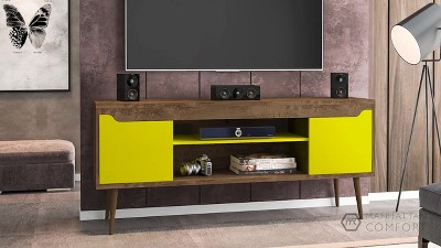 Bradley 63'' Matte Black Mid-Century Modern TV Stand with Storage