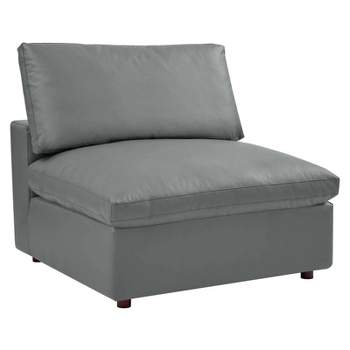 Commix Down Filled Overstuffed Vegan Leather Armless Chair - Modway