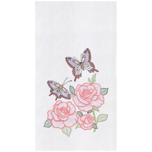 C&F Home Butterflies & Roses Embroidered Cotton Flour Sack Kitchen Towel - 1 of 4