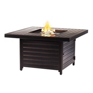 42" Square Aluminum 55000 BTUs Propane Paneled Fire Table with 2 Covers - Oakland Living
 - 1 of 4