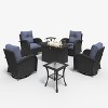 LayinSun Outdoor Patio Furniture Set, Black Rattan Wicker Sectional Swivel Rocker Chairs Sets - 2 of 4