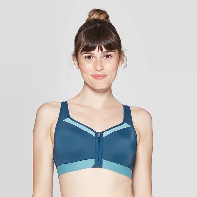 Women's Power Shape Strappy Back Zip Front Sports Bra - C9 Champion Jetson  Blue/Aqua Tonic L, Size: Large, Jetson Blue/Blue Tonic, by C9 Champion