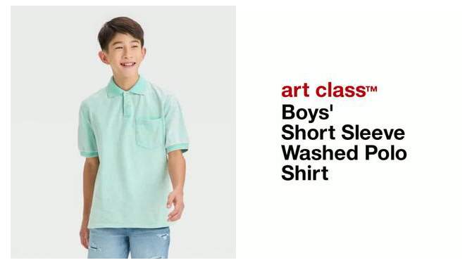 Boys' Short Sleeve Washed Polo Shirt - art class™, 2 of 5, play video