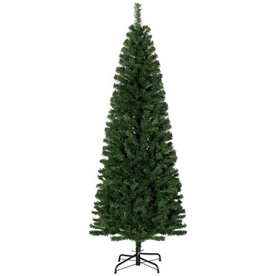 NAYSAYE 6FT Slim Douglas Fir Artificial Christmas Tree with 618 Branch Tips Full Tree for Home Office Party, Green, 25.6"*25.6"*70.9"