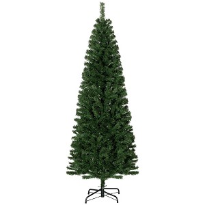 NAYSAYE 6FT Slim Douglas Fir Artificial Christmas Tree with 618 Branch Tips Full Tree for Home Office Party, Green, 25.6"*25.6"*70.9" - 1 of 4