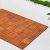 Syemin Carpet Tiles Interlocking Deck Tile Set of 10 Tiles Durable Weather Resistant Build for Flexible Outdoor Layouts, Natural Wood, 13"*13"*10" - 2 of 4