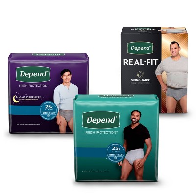 Depend Fresh Protection Adult Incontinence Disposable Underwear For Men -  Maximum Absorbency - S/m - Gray - 19ct : Target