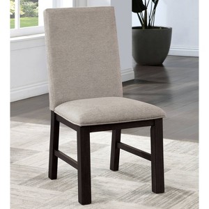 24/7 Shop At Home: Upholstered Dining Chairs with Foam Cushion & Wood Frame, Set of 2 - 1 of 4