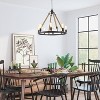 LNC Laius Dining Room Wagon Wheel Chandelier, 6 to 8-Light Brown with Rope, Modern Farmhouse,20.5-in, 28-in - 2 of 4