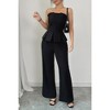 I AM A FASHION JUNKY Off Shoulder Back Hide Zipper Pleated Fit Jumpsuit - 4 of 4