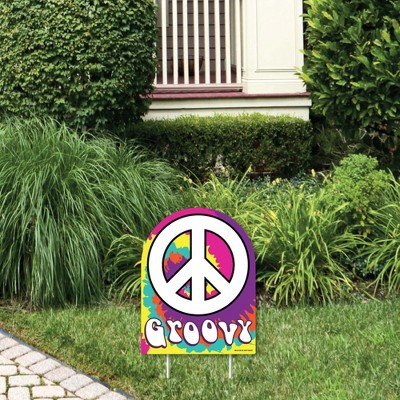 Big Dot of Happiness 60's Hippie - Outdoor Lawn Sign - 1960s Groovy Party Yard Sign - 1 Piece