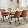 Upholstered Dining Chairs Set of 2, Modern Faux Leather Dining Room Kitchen Side Chair with Padded Seat and Metal Legs for Restaurant/Cafe - 4 of 4