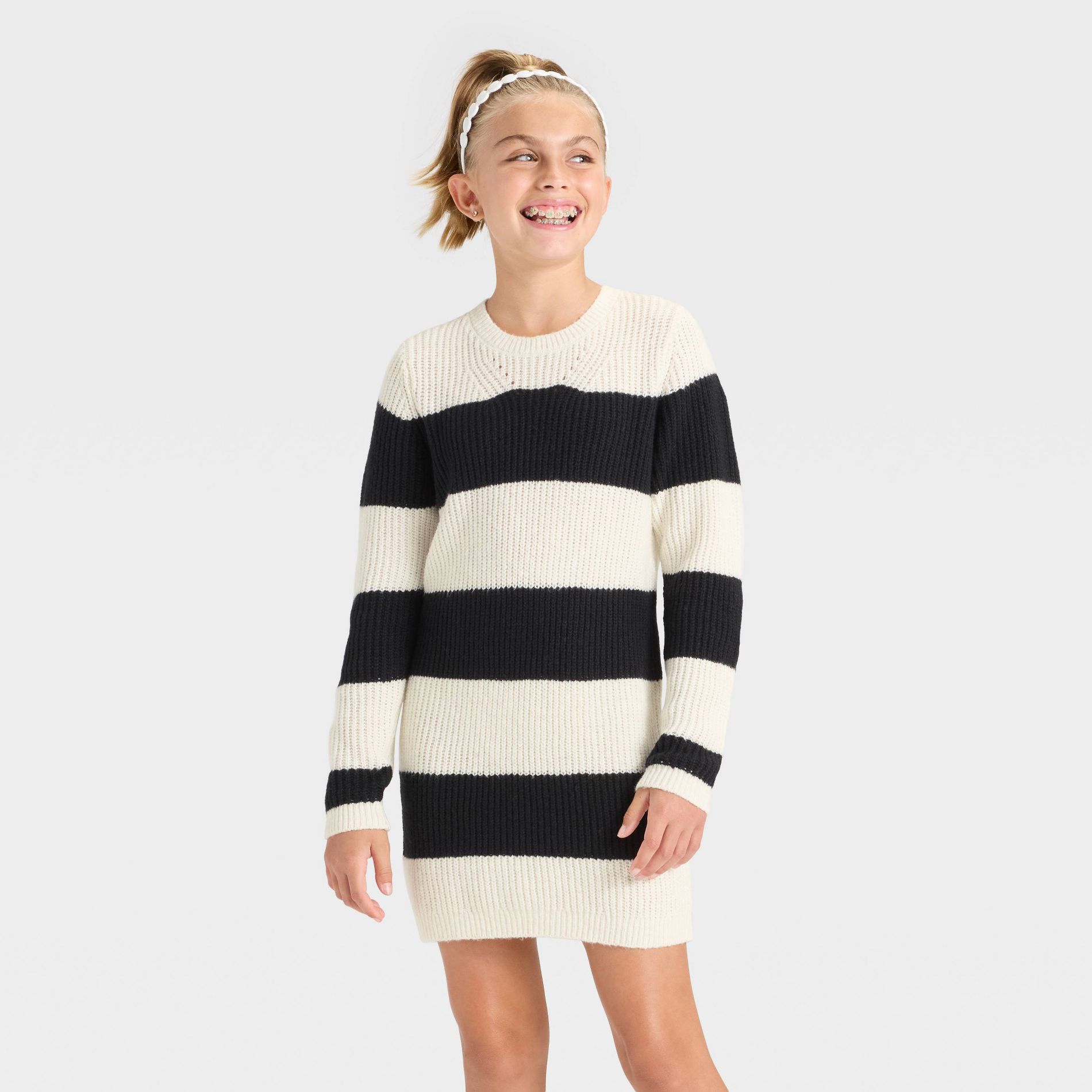 Girls' Long Sleeve Striped Sweater Dress - Cat & Jack™
