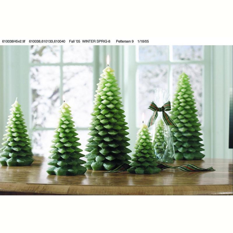 tagltd Extra Large Green Ombre Tree Shaped Wax Candle with Chunky Leaf Accents, 11.5 in, 2 of 3