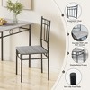 Dyonery Dining Table Set for 4 with 1.6" Thick Tabletop, 5-Piece Kitchen Table Set, Space-Saving Dining Room Kitchen Table Chair Set - 3 of 4