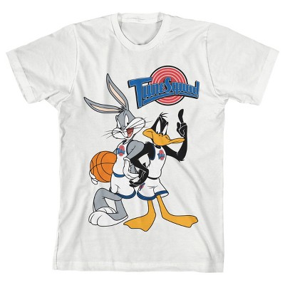 Space Jam Tune Squad Bugs And Daffy Boy\'s White T-shirt-x-large : Target