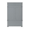 Casual Style Hall Tree Entryway Bench with Rattan Door Shelves and Shoe Cabinets - 3 of 4