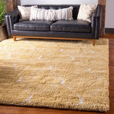 Unique Loom Rabat Shag Fractured Trellis Indoor Woven Area Rug