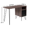 Emma and Oliver Rustic Wood Grain Finish Computer Desk with Metal Cabinet Door - 2 of 4