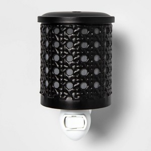 5.2" x 4.5" Bamboo Lattice Pattern Plug-In Scent Warmer Black - Threshold™: Electric Wax Melts Holder - 1 of 3