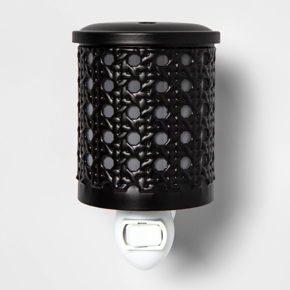 Photos - Air Freshener 5.2" x 4.5" Bamboo Lattice Pattern Plug-In Scent Warmer Black - Threshold™