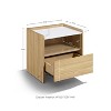 LuxenHome Hazel Oak Nightstand & End Table with Storage, Raised Sides, Faux Marble Top, Durable Manufactured Wood Brown - 3 of 4