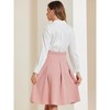INSPIRE CHIC Women's Belted Waist Casual Knee Length Pleated A-Line Skirt - 3 of 4