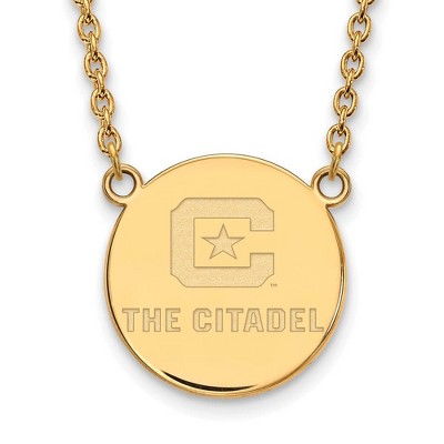 Black Bow Jewelry 10k Yellow Gold The Citadel Bulldogs NCAA Necklace 18 Inch