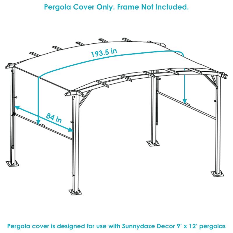 Sunnydaze 9 x 12 Polyester Retractable Pergola Canopy Shade, 3 of 10