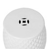 Kumasinova 17.2" Glazed Ceramic Drum Stool Outdoor End Table with 250lbs Max,Versatile Decor Piece,Accent Garden Stool for Patio,Porch&Poolside,White - 3 of 4