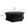 35.4" Modern Petal Coffee Table with Sculptural Base, Low Round Fiberglass Top for Living Room or Lounge -3irtyhousy - 4 of 4