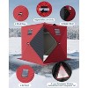 Lumiparty Pop Up Ice Fishing Tent Fully Insulated, Portable Ice Fishing Shelter, Waterproof Oxford Fabric, Snow Hub with Anchors, Ropes & Carry Bag - 3 of 4