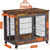 Furniture Style Dog Crate End Table,Double Doors Wooden Wire Dog Kennel with Pet Bed,Decorative Pet Crate Dog House Indoor for Small Medium Dog - 2 of 4