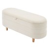 NicBex Modern 42.1" Storage Bench Oval Accent Stool with Wood Frame for Bedroom and Living Room - 3 of 4