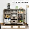 Sideboard Buffet Cabinet with Glass Door Bar Cabinet with Storage Drawers & Adjustable Shelves for Kitchen, Living Room - 4 of 4