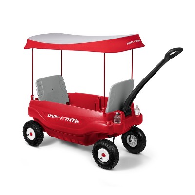 Photo 1 of Radio Flyer 3106X Deluxe Plastic All Terrain Family Ride On Pull Kid Wagon with 5 Position Folding Seats Safety Belts and UV Protective CanopY

MISSING CANOPY
